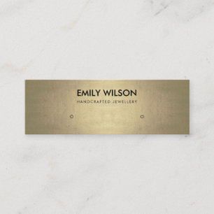 REGAL FAUX PALE GOLD STUD EARRING DISPLAY LOGO MINI BUSINESS CARD