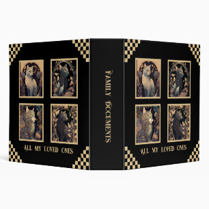 Regal Feline Art Nouveau Organizer 3 Ring Binder