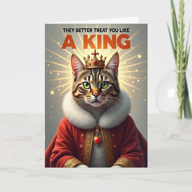 Regal Feline Birthday Card (Front)