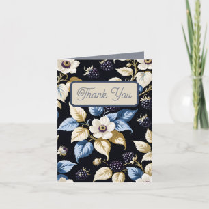 Regal Floral Elegance: Bridal Shower Letterpress Thank You Card