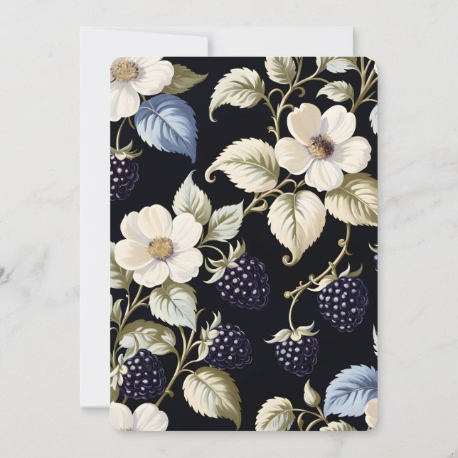 Regal Floral Elegance: Bridal Tea Party Invitation (Back)