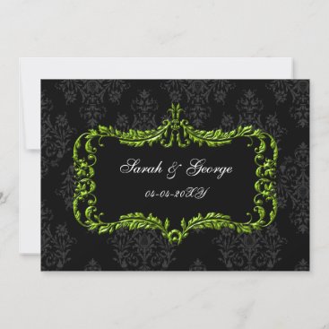 regal flourish black and green  save the date