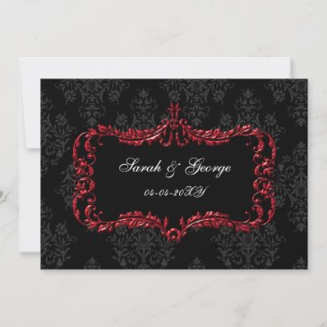 regal flourish black and red  save the date