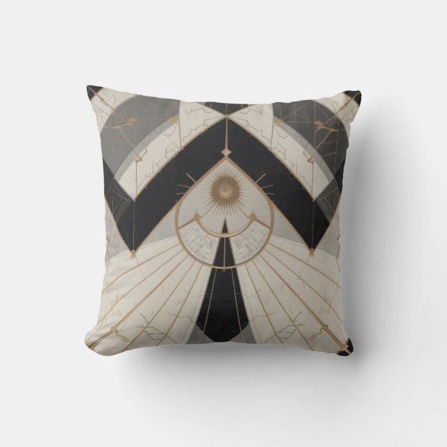 Regal Geometry Throw Pillow (Front)