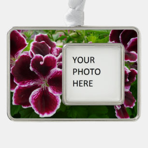 Regal Geranium Flowers Elegant Maroon Floral Christmas Ornament