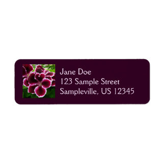 Regal Geranium Flowers Elegant Maroon Floral Label