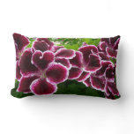 Regal Geranium Flowers Elegant Maroon Floral Lugga Lumbar Pillow
