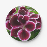 Regal Geranium Flowers Elegant Maroon Floral Lugga Paper Plates