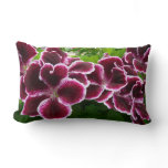 Regal Geranium Flowers Elegant Maroon Floral Lumbar Pillow