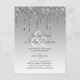 Regal GLITTER Dripping REHEARSAL DINNER Ampersand Postcard