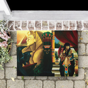 Regal Gold Ancient Egyptian Queen Mythology Doormat