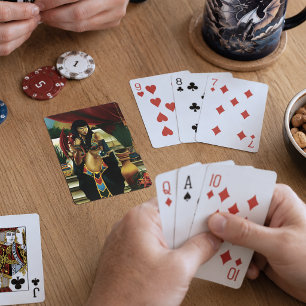 Regal Gold Ancient Egyptian Queen Mythology Poker Cards