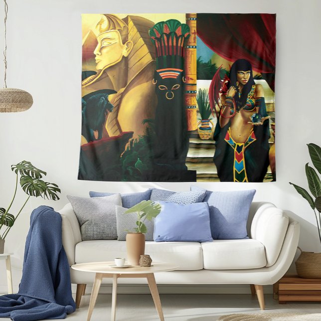 Regal Gold Ancient Egyptian Queen Mythology Tapestry (Creator Uploaded)