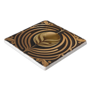 Regal Gold Design Marble Trivet