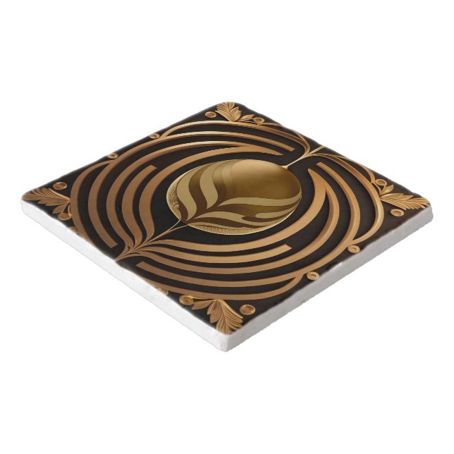 Regal Gold Design Marble Trivet (Corner)