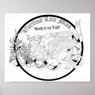Regal Gold Gryphon Coloring Page  Poster