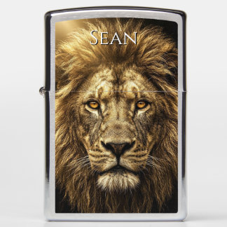 Regal Gold Lion Head Portrait Metallic Zippo Lighter