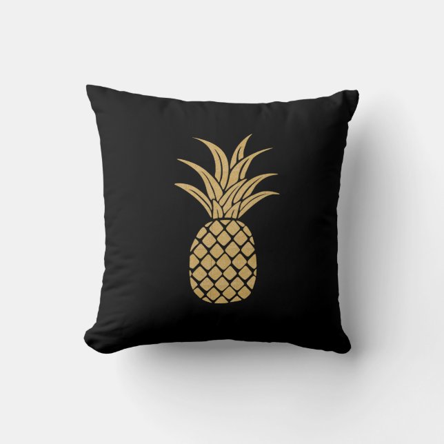 Regal Gold Pineapple Throw Pillow (Front)