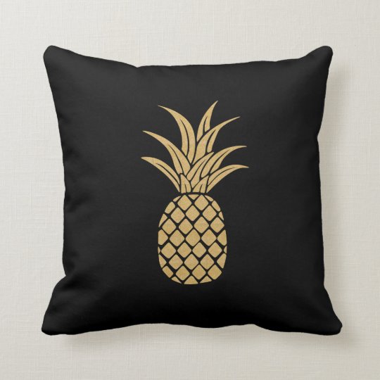 Regal Gold Pineapple Throw Pillow