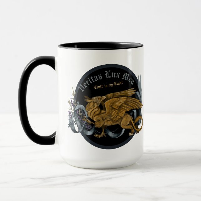 Regal Gold & Silver Gryphon Mug (Left)