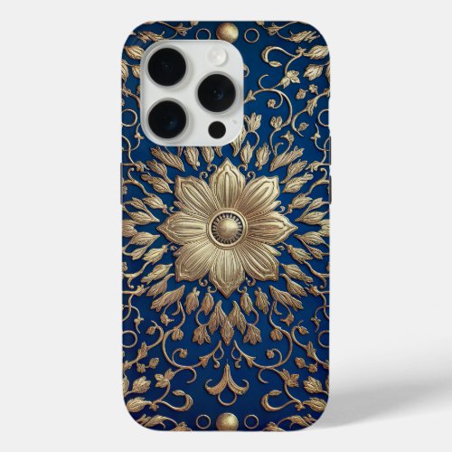 Regal Golden Floral iPhone 15 Pro Case