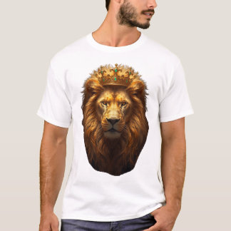 Regal Golden Lion with Emerald Crown T-Shirt