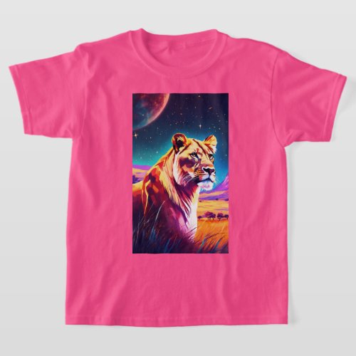 Regal Grace Lioness Portrait T_Shirt
