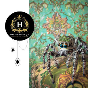 Regal Green Vintage Floral Crowned Spider Art Tissue Paper