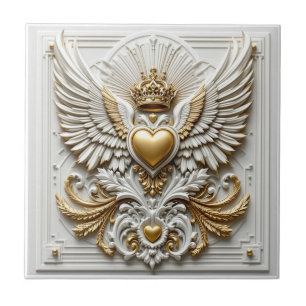 Regal Heart and Eagle Ceramic Tile