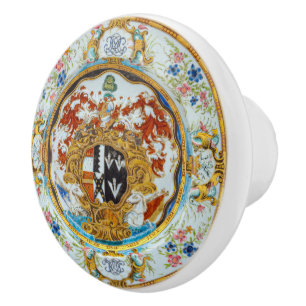 Regal Heraldic Baroque Crest Edition Cabinet Ceramic Knob