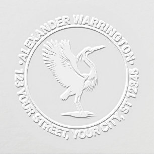 Regal Heron Flapping Wings Name Return Address Embosser