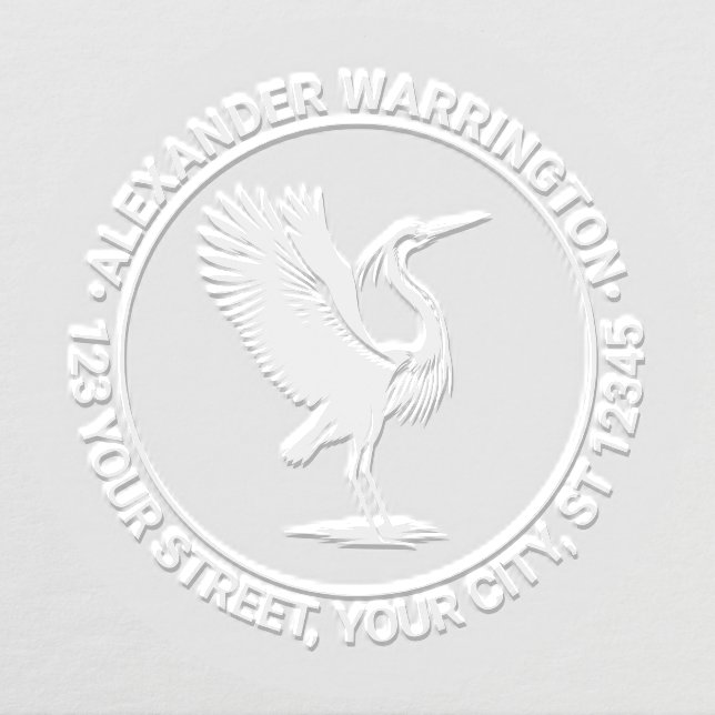 Regal Heron Flapping Wings Name Return Address Embosser (Design)