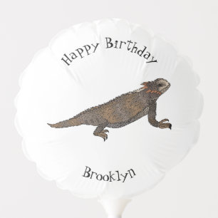 Regal horned lizard cartoon illustration balloon