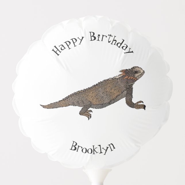 Regal horned lizard cartoon illustration  balloon (Front)