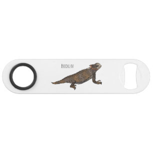 Regal horned lizard cartoon illustration bar key