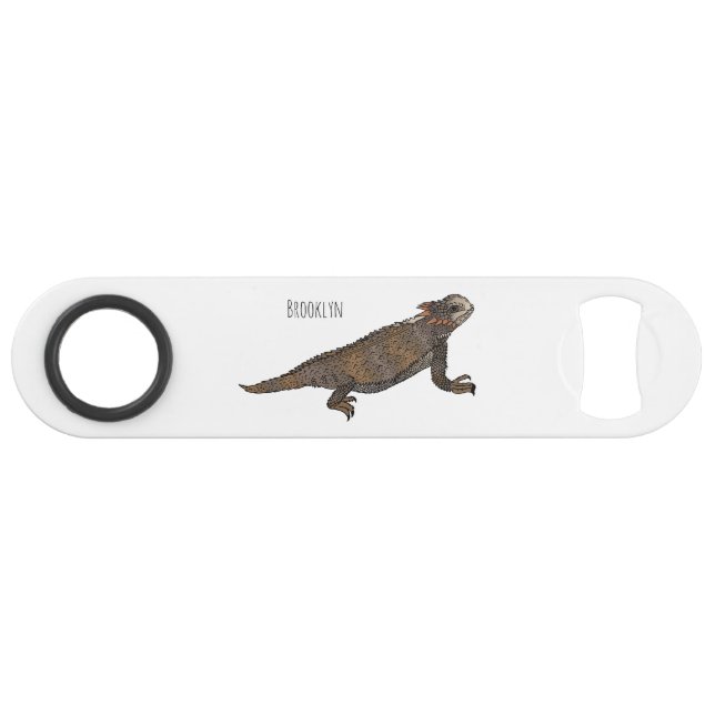Regal horned lizard cartoon illustration bar key (Front (Horizontal))