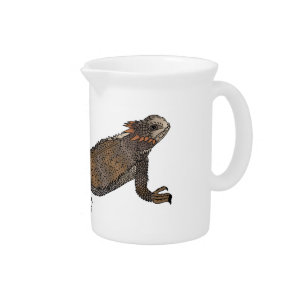 Regal horned lizard cartoon illustration beverage pitcher