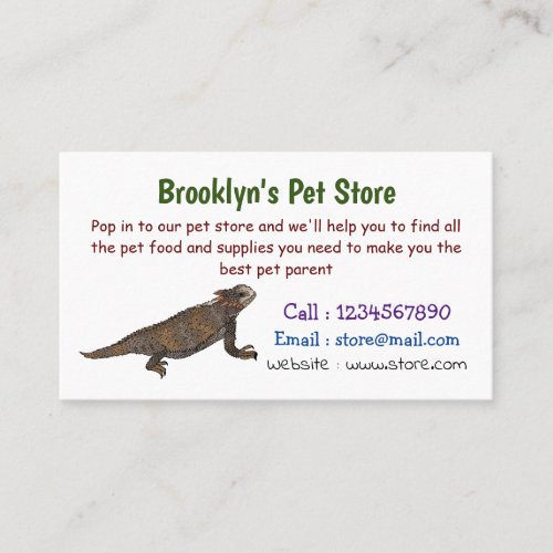 Regal horned lizard cartoon illustration  business card