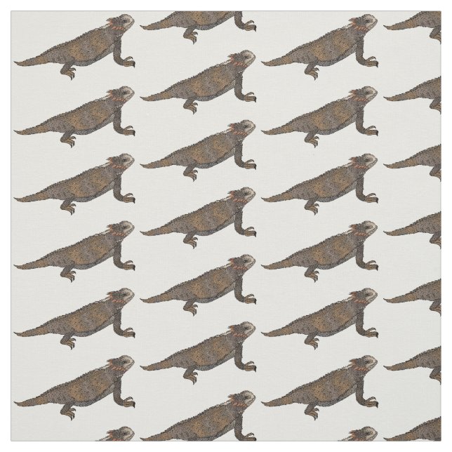 Regal horned lizard cartoon illustration fabric (Swatch)