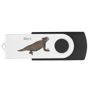 Regal horned lizard cartoon illustration flash drive