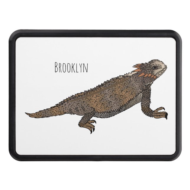 Regal horned lizard cartoon illustration hitch cover (Front)