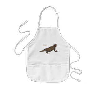 Regal horned lizard cartoon illustration kids' apron