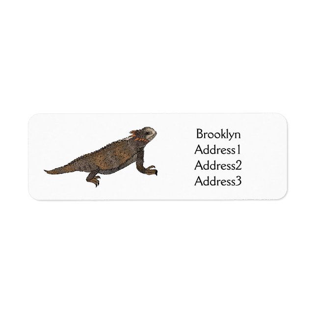 Regal horned lizard cartoon illustration  label (Front)