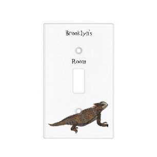 Regal horned lizard cartoon illustration light switch cover