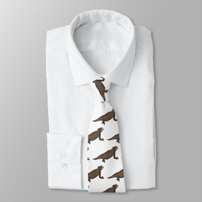 Regal horned lizard cartoon illustration neck tie (Tied)