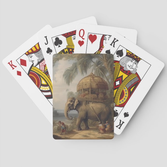 Regal Indian Elephant & Golden Howdah Playing Card (Back)