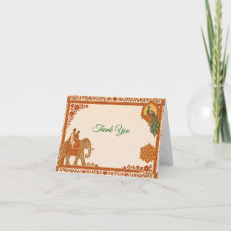 Regal Indian Wedding Thank You Card | Saffron&Gold