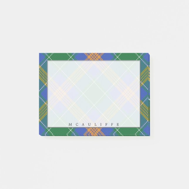 Regal Irish Clan MacAuliffe McAuliffe Tartan Post-it Notes (Front)