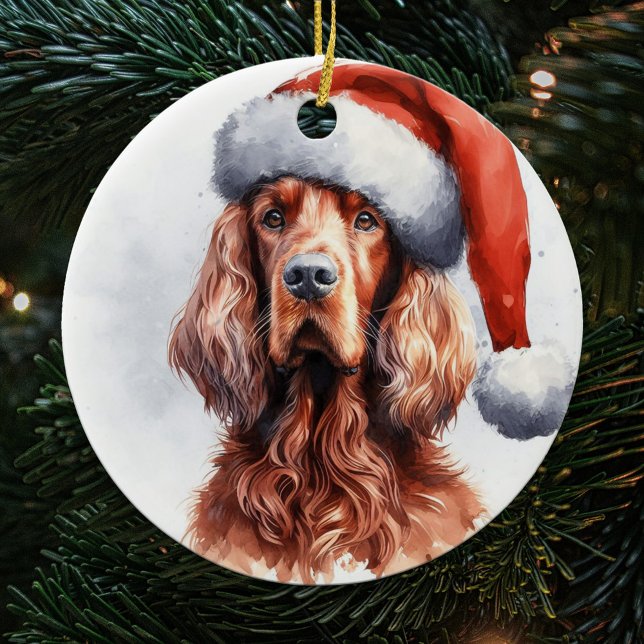 Regal Irish Setter Dog Christmas Ceramic Ornament (Creator Uploaded)