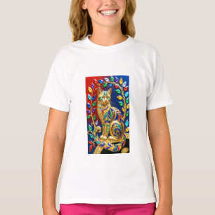 Regal Jewel Cat – Multicolor Luxury Art T-Shirt